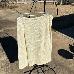 Vintage Cream 1960s zip Sweater Top Skirt Suit